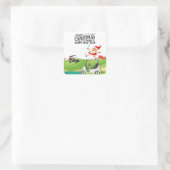 Golf Merry Kerstmis met Santa-golfkar Vierkante Sticker (Tas)