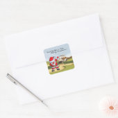 Golf Merry Kerstmis met Santa-golfkar Vierkante Sticker (Envelop)