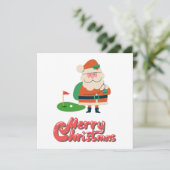 Golf Merry Kerstmis met Santa op golfbaan (Staand voorkant)