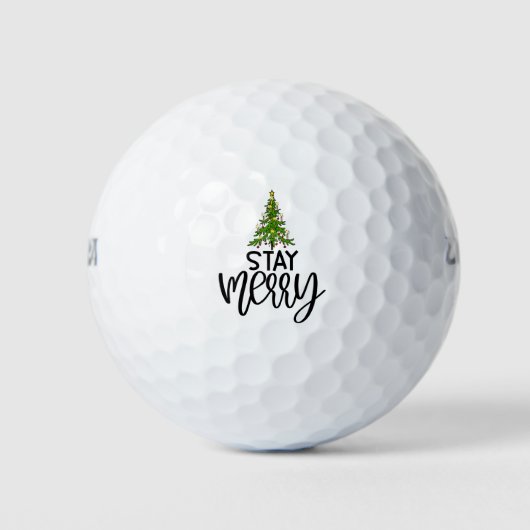 Golf Merry-kerstverblijf vrolijk met boom Golfballen (Voorkant)