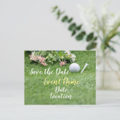 Golf met bloemen op groen gras, met uitzondering v briefkaart (Staand voorkant)