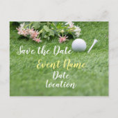 Golf met bloemen op groen gras, met uitzondering v briefkaart (Voorkant)