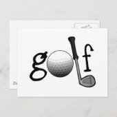 Golf met Club en Ball Briefkaart (Voorkant / Achterkant)