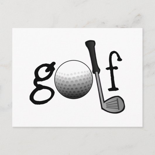 Golf met Club en Ball Briefkaart (Voorkant)