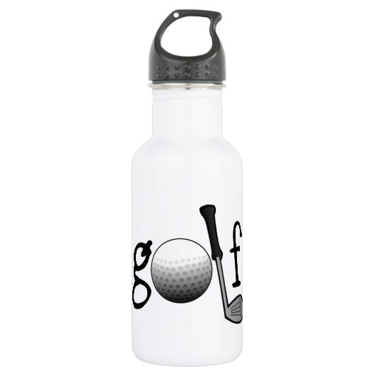 Golf met Club en Ball Waterfles (Voorkant)