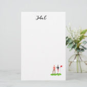 Golf met de naam Cart golfer golfbeweging Briefpapier (Staand voorkant)