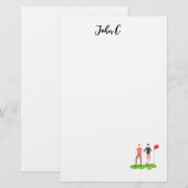 Golf met de naam Cart golfer golfbeweging Briefpapier (Voorkant / Achterkant)