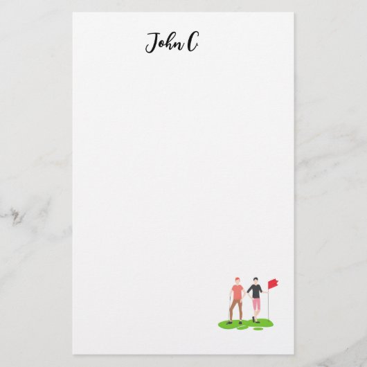 Golf met de naam Cart golfer golfbeweging Briefpapier (Voorkant)