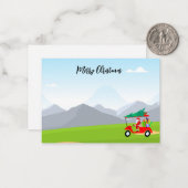 Golf met de naam Merry kerstkerstkerstkerstman Notitiekaartje (Voorkant / Achterkant in situ)