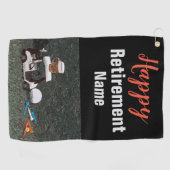 Golf met goede pensionering met Name Bergkar  Golfhanddoek (Horizontaal)