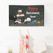 Golf met goede pensionering met Name Bergkar  Spandoek (Insitu)