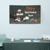 Golf met goede pensionering met Name Bergkar Spandoek (Beurs)
