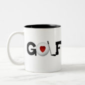 Golf met Golf Ball Tweekleurige Koffiemok (Links)