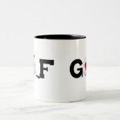 Golf met Golf Ball Tweekleurige Koffiemok (Center)