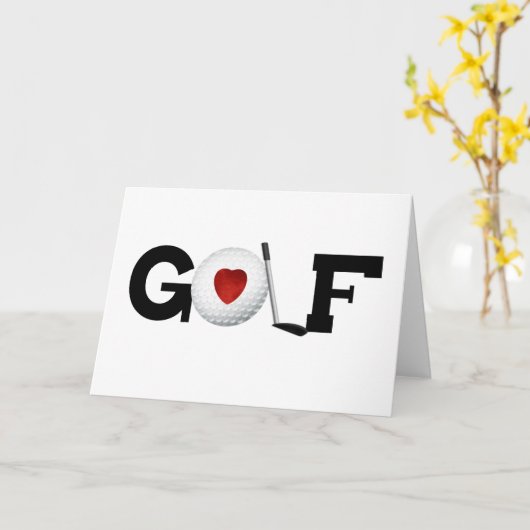 Golf met Golfbal Kaart (Gele Bloem)