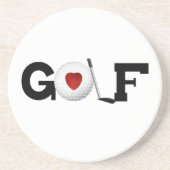 Golf met Golfbal-overhemden en -cadeaus Zandsteen Onderzetter (Voorkant)