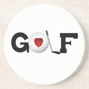 Golf met Golfbal-overhemden en -cadeaus Zandsteen Onderzetter