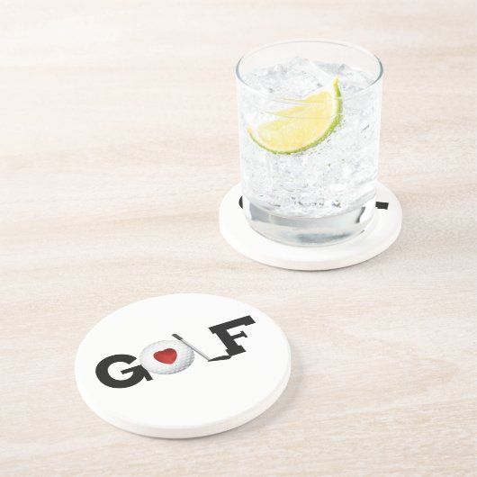 Golf met Golfbal-overhemden en -cadeaus Zandsteen Onderzetter (Zijkant)