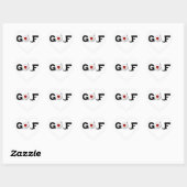 Golf met Golfbal-overhemden en -cadeautjes Hart Sticker (Vel)