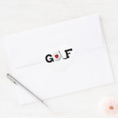 Golf met Golfbal-overhemden en -cadeautjes Hart Sticker (Envelop)