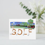 Golf met Golfkarts, T-shirts en cadeautjes Briefkaart (Staand voorkant)