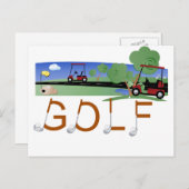 Golf met Golfkarts, T-shirts en cadeautjes Briefkaart (Voorkant / Achterkant)
