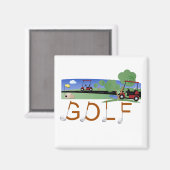 Golf met Golfkarts, T-shirts en cadeautjes Magneet (Voorkant / Achterkant)