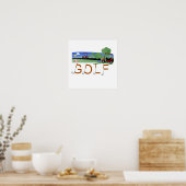 Golf met Golfkarts, T-shirts en cadeautjes Poster (Keuken)