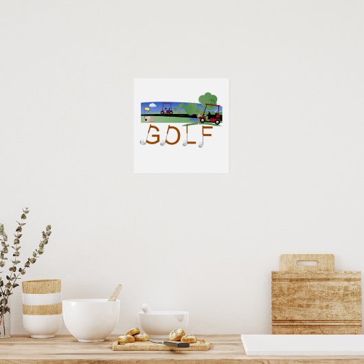 Golf met Golfkarts, T-shirts en cadeautjes Poster (Keuken)