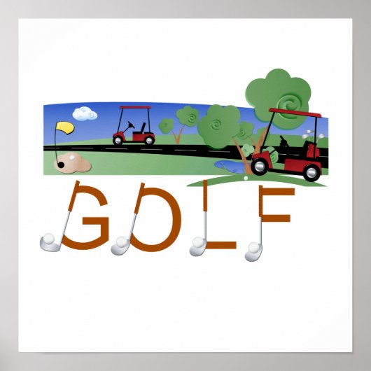 Golf met Golfkarts, T-shirts en cadeautjes Poster (Voorkant)