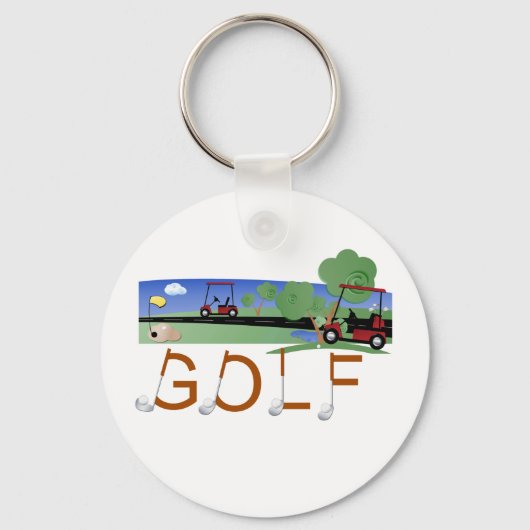 Golf met Golfkarts, T-shirts en cadeautjes Sleutelhanger (Voorkant)