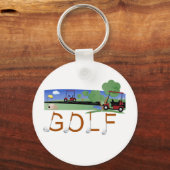 Golf met Golfkarts, T-shirts en cadeautjes Sleutelhanger (Voorkant)