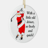 Golf met kerstcadeau keramisch ornament (Rechts)