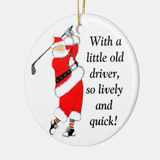 Golf met kerstcadeau keramisch ornament (Links)