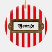 Golf met kerstcadeau keramisch ornament (Achterkant)