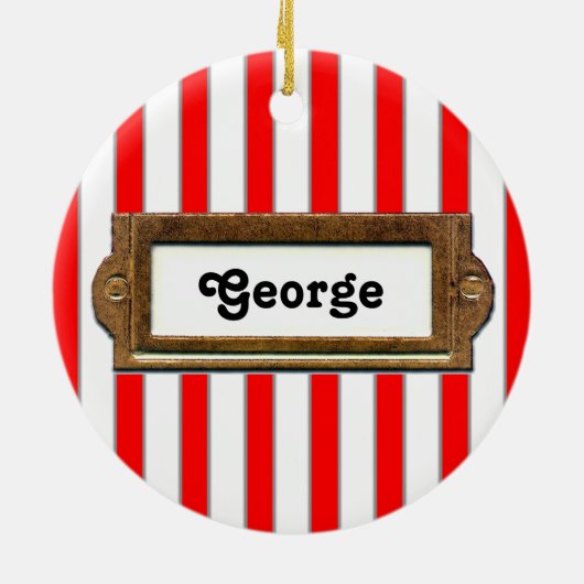 Golf met kerstcadeau keramisch ornament (Achterkant)