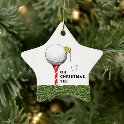 Golf met kerstcadeau keramisch ornament (Boom)