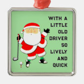 Golf met kerstcadeau metalen ornament (Voorkant)