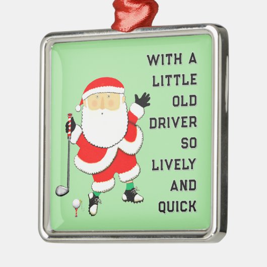 Golf met kerstcadeau metalen ornament (Links)