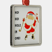 Golf met kerstcadeau metalen ornament (Rechts)