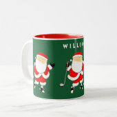 Golf met kerstcadeau tweekleurige koffiemok (Voorkant links)