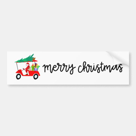 Golf met kerstgolfer Santa Claus grappig Bumpersticker (Voorkant)