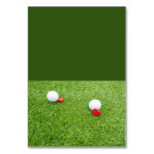 Golf met liefde op groen gras tafel nummer kaart (Achterkant)