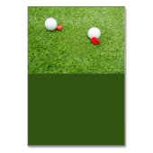 Golf met liefde op groen gras tafel nummer kaart (Achterkant)