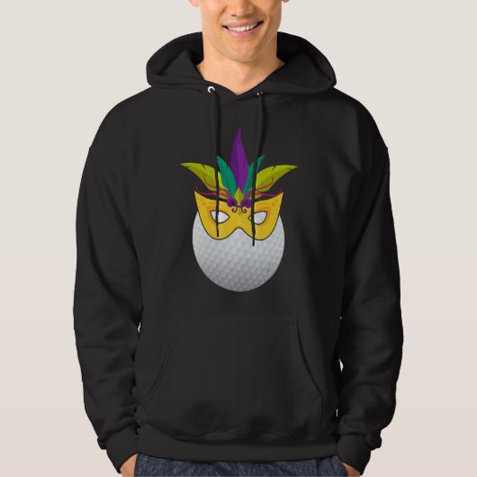 Golf met Mardi Gras Funny Golf Carnival Masker Hoodie (Voorkant)