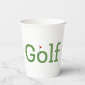 GOLF met Mok van een lagstick-koffie Papieren Bekers (Achterkant)
