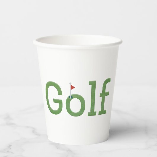 GOLF met Mok van een lagstick-koffie Papieren Bekers (Voorkant)