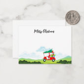 Golf met naam Kerstmis Kerstman Notitie Ca Notitiekaartje (Voorkant / Achterkant in situ)