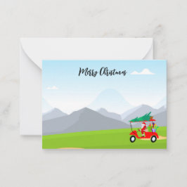 Golf met naam Kerstmis Kerstman Notitiekaartje