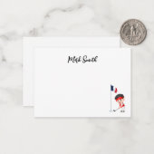 Golf met naam voor Franse golfer Notitiekaartje (Voorkant / Achterkant in situ)